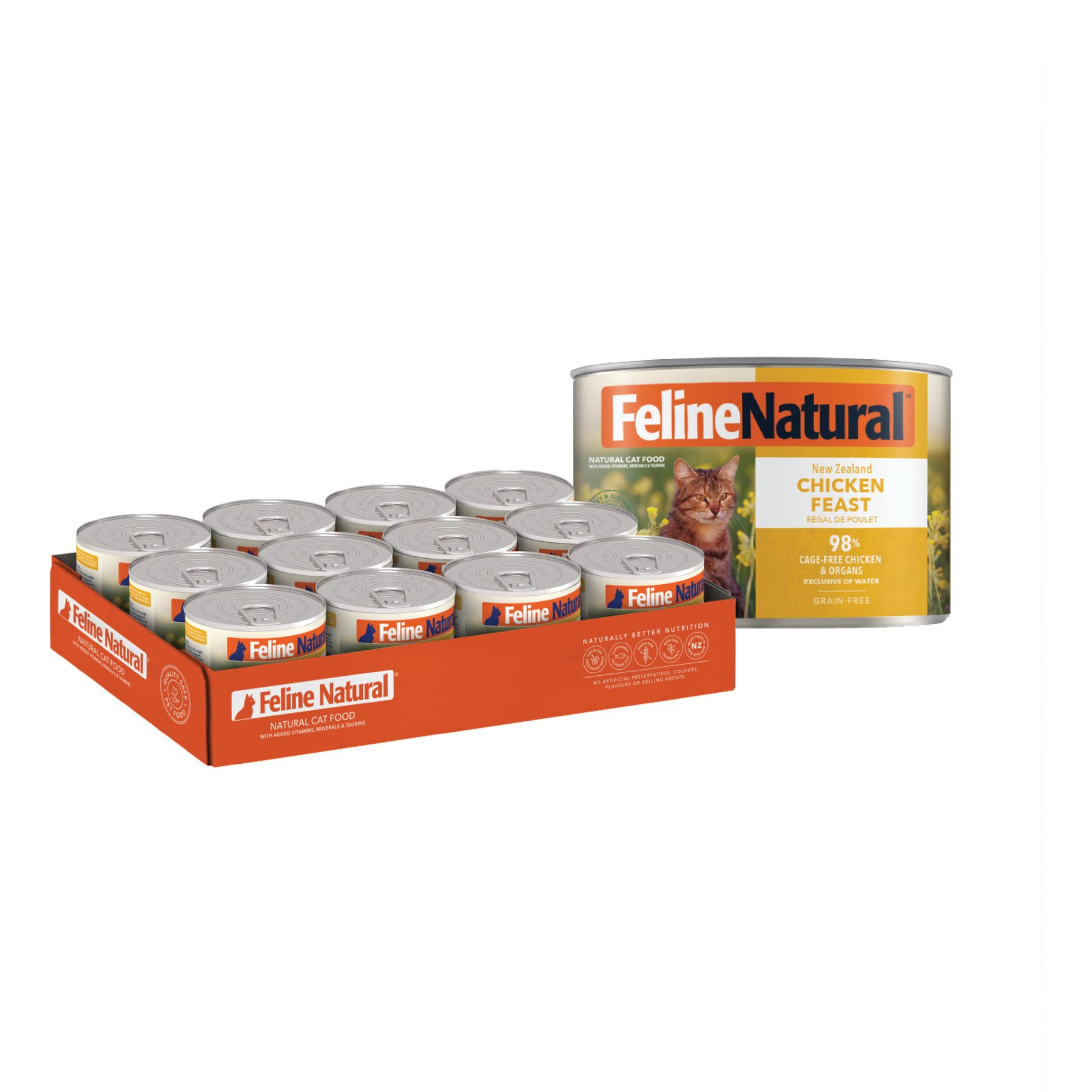 Feline Natural Chicken Feast Grain-Free Canned Cat Food, 6-oz, case of 12