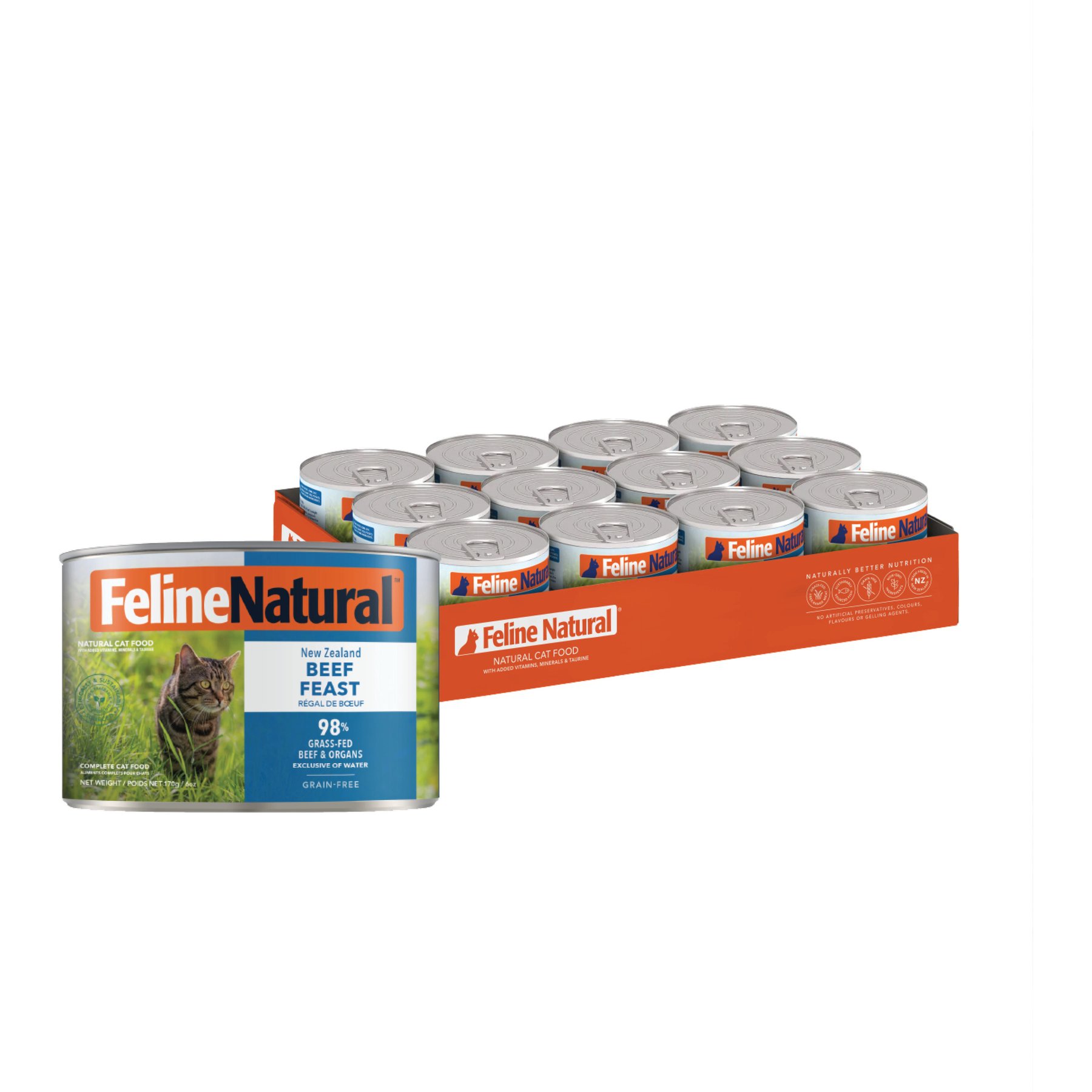 Feline Natural Beef Feast Grain-Free Canned Cat Food, 6-oz, case of 12