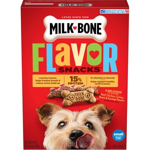 Milk-Bone Flavor Snacks Flavored Crunchy Small Dog Treats, 1.5-lb box