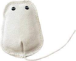 Our Green House Natural Canvas Mouse Cat Toy, White