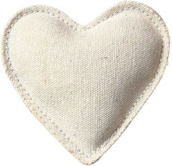 Our Green House Natural Canvas Heart Cat Toy, White