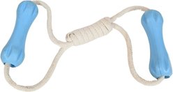 Our Green House Double Bone Tug Toy with Rope Dog Toy, Blue