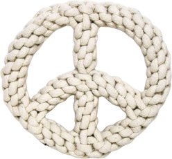 Our Green House Rope Peace Dog Toy, White