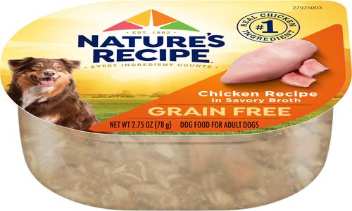 Show full view: Nature's Recipe Grain-Free Chicken Recipe in Broth Wet Dog Food, 2.75-oz, case of 12 slide 8 of 12