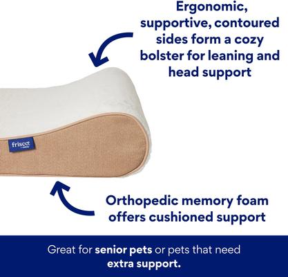 Show full view: Frisco Orthopedic Contour Lounger Dog Bed with Removable Cover, Beige, Large slide 4 of 8