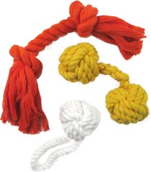 Pet Passion Christmas Brady Braided Rope Dog Tug Toy, 3 count, Halloween