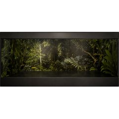 Reptile Kages 422 Premium Jungle Print Background PVC Horizontal Reptile Enclosure with Side Vents, Black, 120-gal