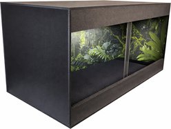 Reptile Kages 422 Premium Jungle Print Background PVC Horizontal Reptile Enclosure, Black, 120-gal