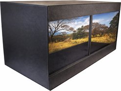 Reptile Kages 422 Premium Grassland Print Background PVC Horizontal Reptile Enclosure, Black, 120-gal