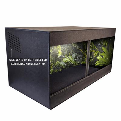 Show full view: Reptile Kages 422 Premium Jungle Print Background PVC Horizontal Reptile Enclosure with Side Vents, Black, 120-gal slide 2 of 8