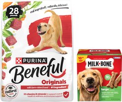 Purina Beneful Originals with Real Beef Dry Food + Milk-Bone Original Large Biscuit Dog Treats
