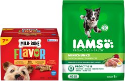 Iams ProActive Health Adult MiniChunks Dry Food + Milk-Bone Flavor Snacks for Small/Medium Dogs