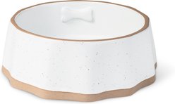 Fringe Studio Speckled Bone Dishwasher Safe Stone Dog Bowl, Multicolor, Medium