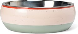 Fringe Studio Speckled Stripe Dishwasher Safe Stone Dog Bowl, Multicolor, Medium