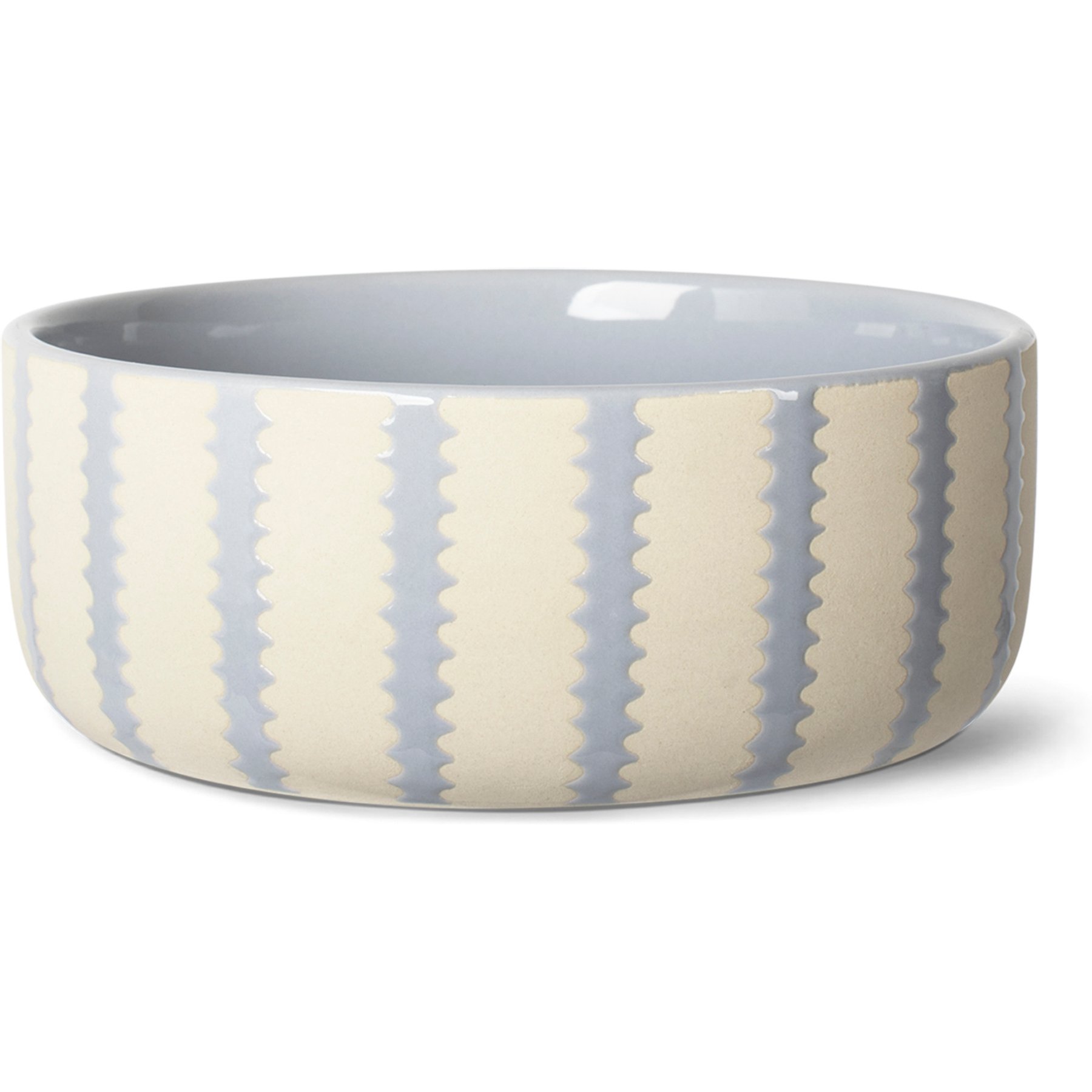 Fringe Studio Dishwasher Safe Stone Dog Bowl, Powder Blue, Medium