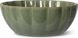 Fringe Studio Scalloped Sage Dishwasher Safe Stone Dog & Cat Bowl, Multicolor, Medium