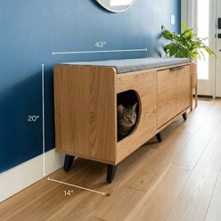 INSTACHEW Tucker Multifunctional Cat Condo with Shoe Cabinet, Oak slide 2 of 5