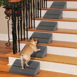 MALOROY Anti-Slip Bottom Staircase & Self-Sticky Pads Dog Ramp, Grey