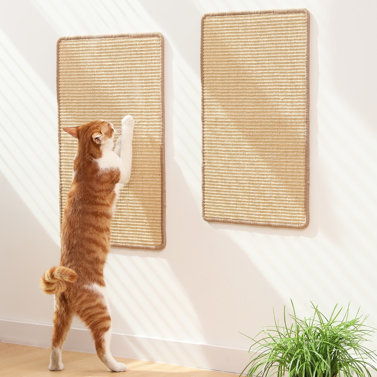 FUKUMARU Horizontal Sisal Cat Scratcher Mat, Brown, 2 count