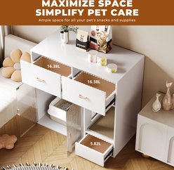 ATJafurn Furniture Style Cat Litter Box Enclosure with Storage, White, 37.4-in slide 2 of 9