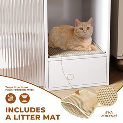 ATJafurn Modern Furniture Style Cat Litter Box Enclosure with Storage, White slide 2 of 9