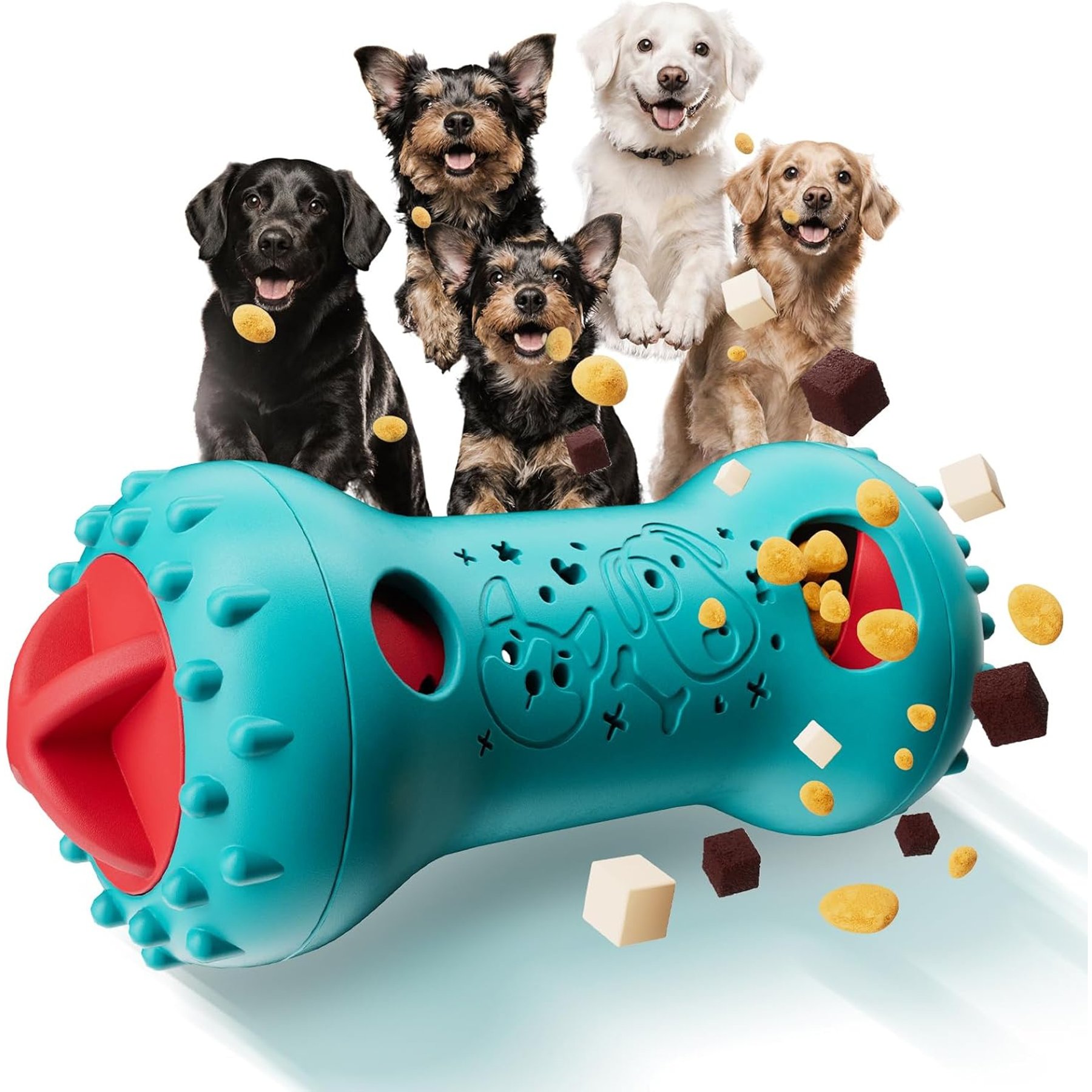 Cozypal Interactive Puzzle Adjustable Treat Dispensing Dog Chew Toy, Blue