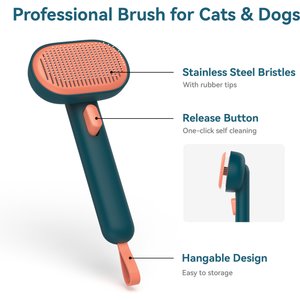 aumuca Self Cleaning Slicker Brush, Green