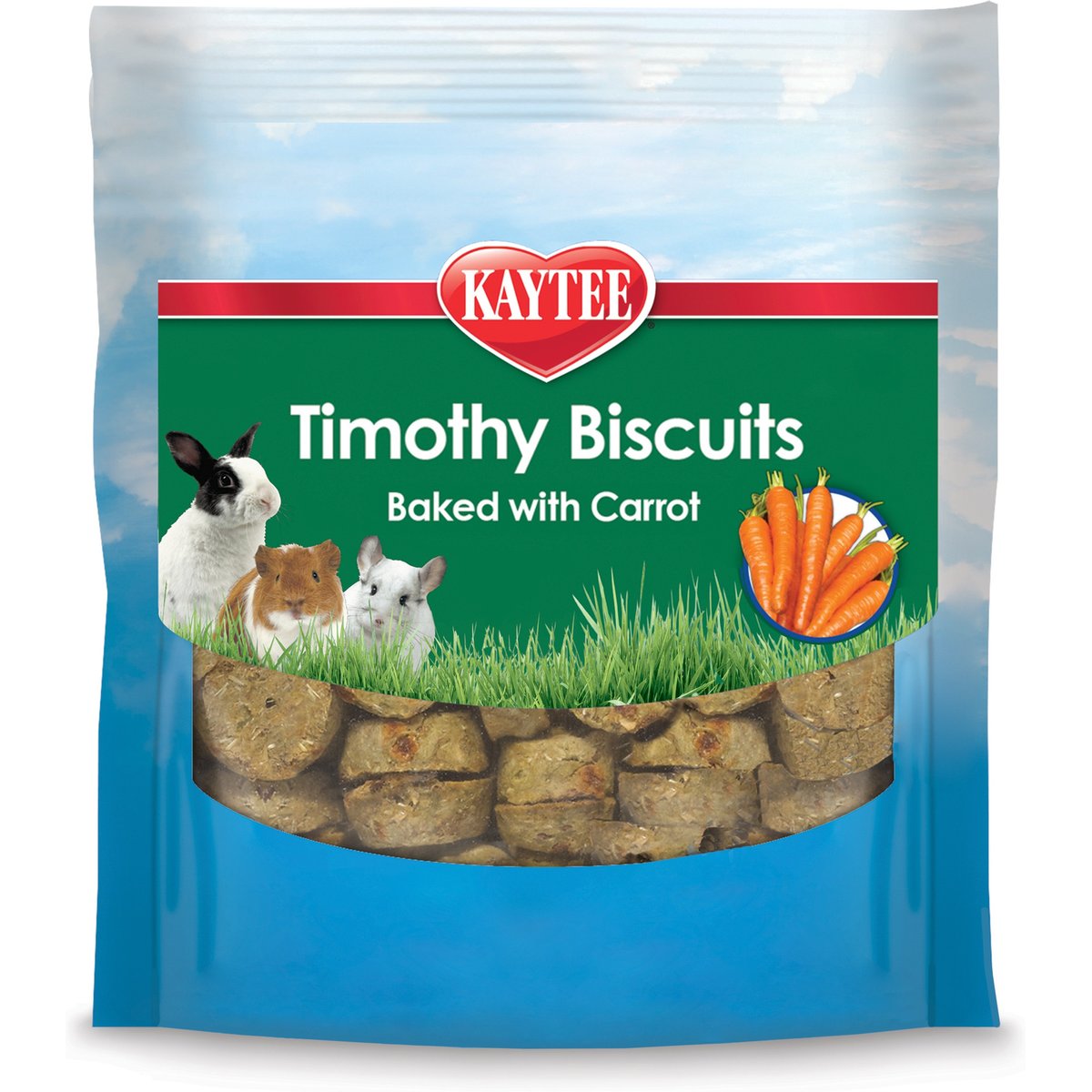 Kaytee Baked Carrot Timothy Biscuit Small Animal Treats, 4-oz bag