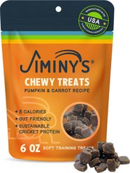 Jiminy's Cricket Cookie Pumpkin & Carrot Recipe Chicken-Free Soft Training Dog Treats, 6-oz bag, count