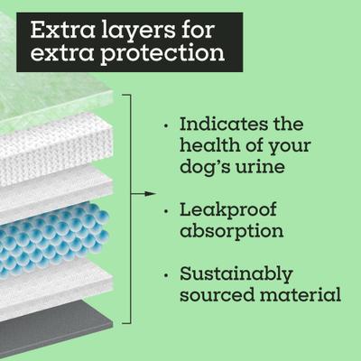 Show full view: Pet Life Unlimited Health Tracker Dog Pee Pads, Large: 22 x 22-in, Unscented, 10 count slide 6 of 10