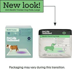 Pet Life Unlimited Health Tracker Dog Pee Pads, Large: 22 x 22-in, Unscented, 10 count slide 2 of 9