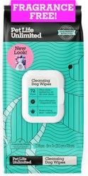 Pet Life Unlimited Fragrance Free Dog & Cat Grooming Wipes, 72 count