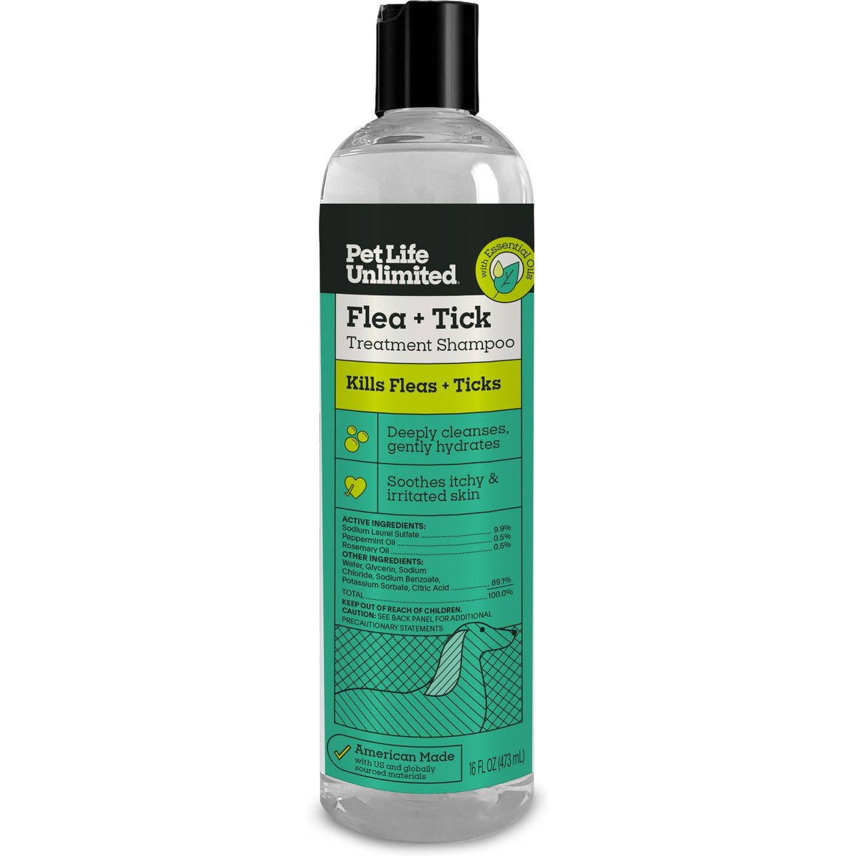 Pet Life Unlimited Flea & Tick Treatment Dog Shampoo, 16-fl oz bottle