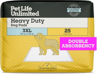 Pet Life Unlimited Heavy Duty Dog Pee Pads, Clover Leaf Scent, 3X-Large: 36 x 36-in, 25 count