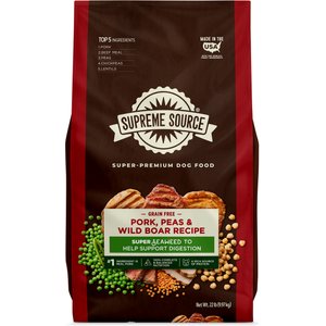 Supreme Source Grain-Free Pork, Peas & Wild Boar Recipe Dry Dog Food, 22-lb bag