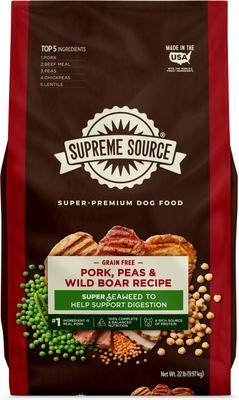 Supreme Source Grain-Free Pork, Peas & Wild Boar Recipe Dry Dog Food, 22-lb bag