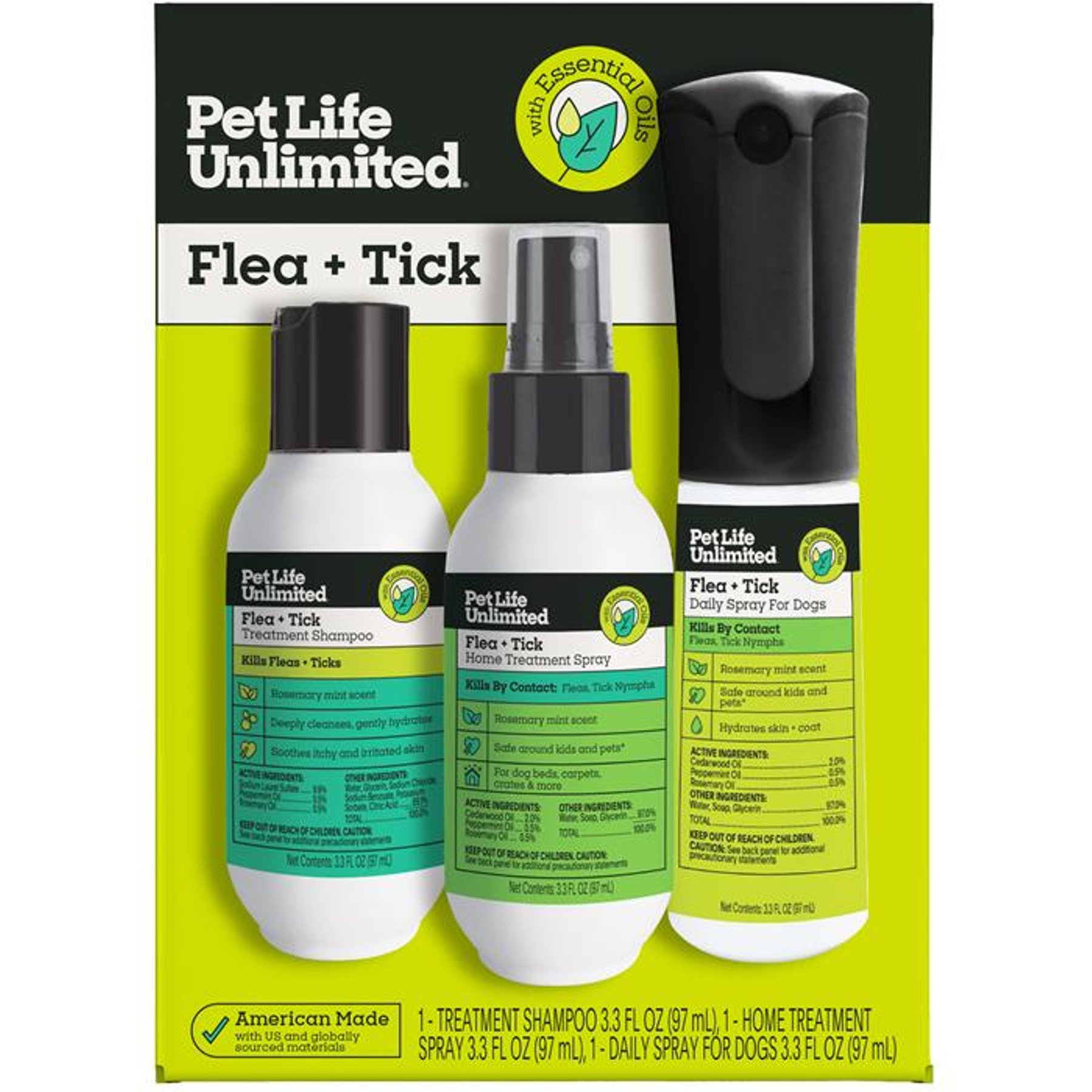 Pet Life Unlimited Flea & Tick 3-Step Kit for Dogs