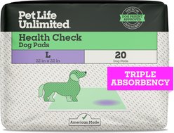 Pet Life Unlimited Health Tracker Dog Pee Pads, Large: 22 x 22-in, Unscented, 20 count