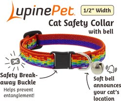 LupinePet MicroBatch Limited Edition Pixal Party Breakaway Buckle Safety Cat Collar with Bell, One Size: 8 to 12-in neck, 1/2-in wide slide 2 of 4