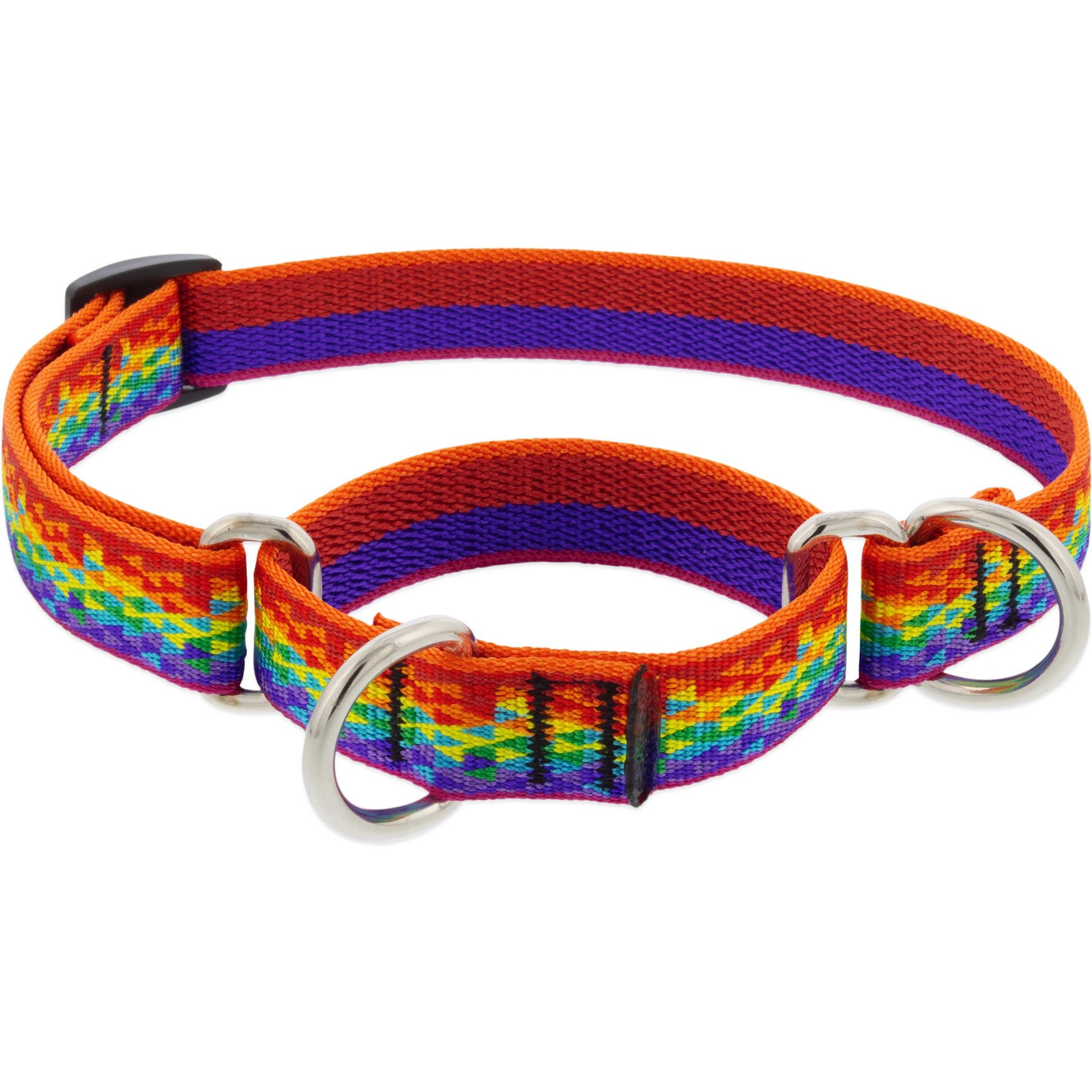 LupinePet MicroBatch Limited Edition Pixel Party Martingale Dog Collar, Small: 10 to 14-in neck, 3/4-in wide