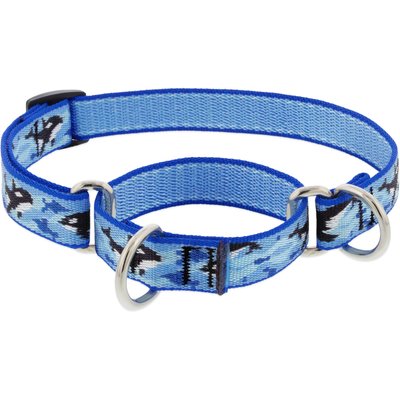 LupinePet LupinePet MicroBatch Limited Edition Orcas Martingale Dog Collar, Medium: 14 to 20-in neck, 3/4-in wide