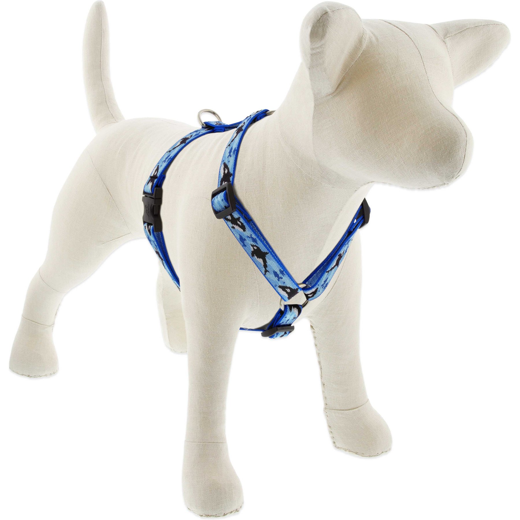 LupinePet MicroBatch Limited Edition Orcas Adjustable Dog Harness, Medium: 14 to 24-in chest, 3/4-in wide