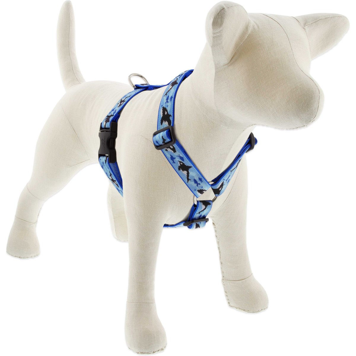 LupinePet MicroBatch Limited Edition Orcas Adjustable Dog Harness, Medium: 20 to 32-in chest, 1-in wide