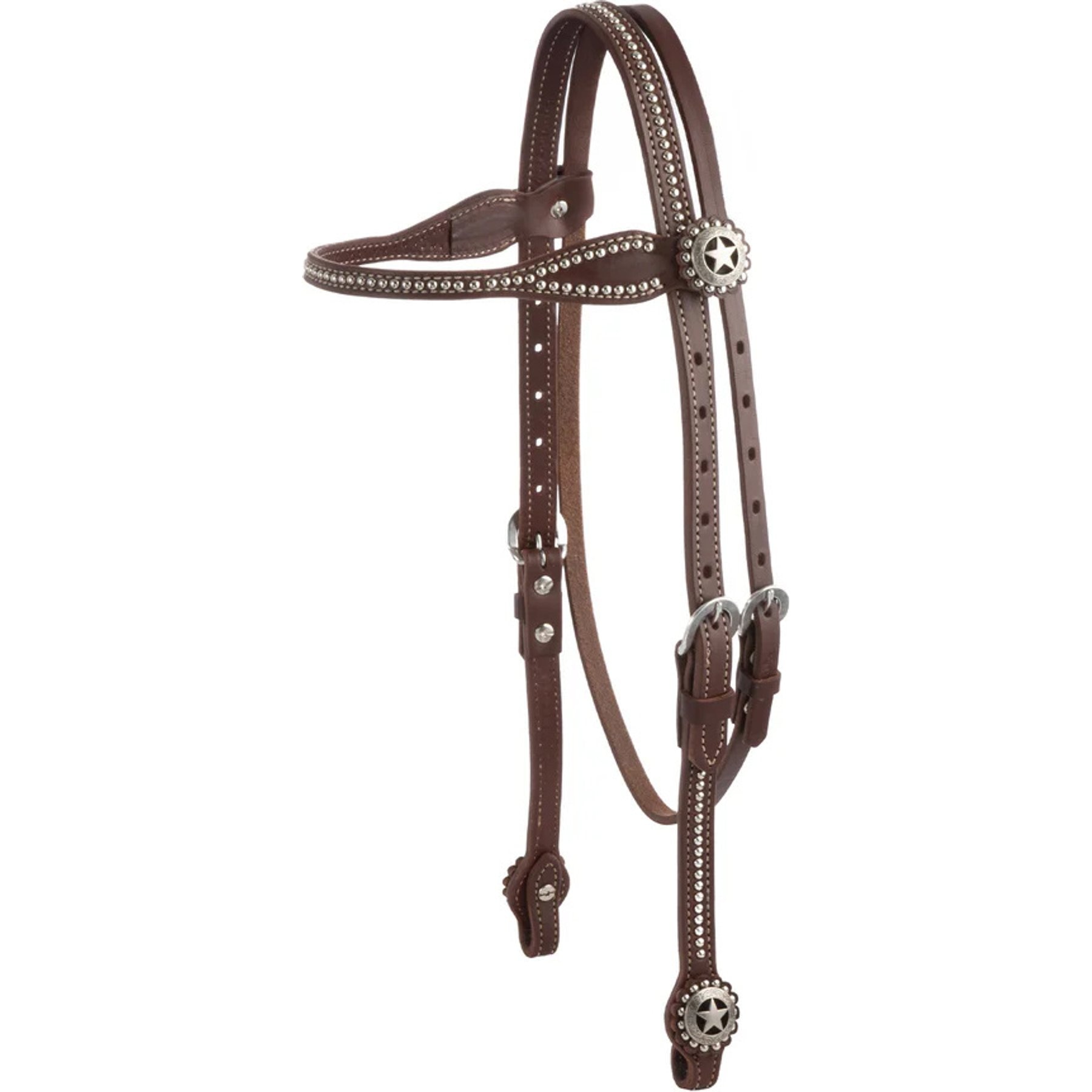 Weaver Equine Texas Star Antique Silver Horse Browband Headstall