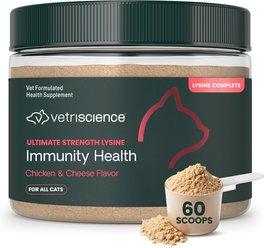 VetriScience Lysine Complete Creamy Chicken Flavor Triple-Action Immune Support Supplement for Cats, 2.75-oz...