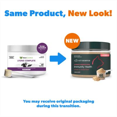 Show full view: VetriScience Lysine Complete Creamy Chicken Flavor Triple-Action Immune Support Supplement for Cats, 2.75-oz jar slide 3 of 10