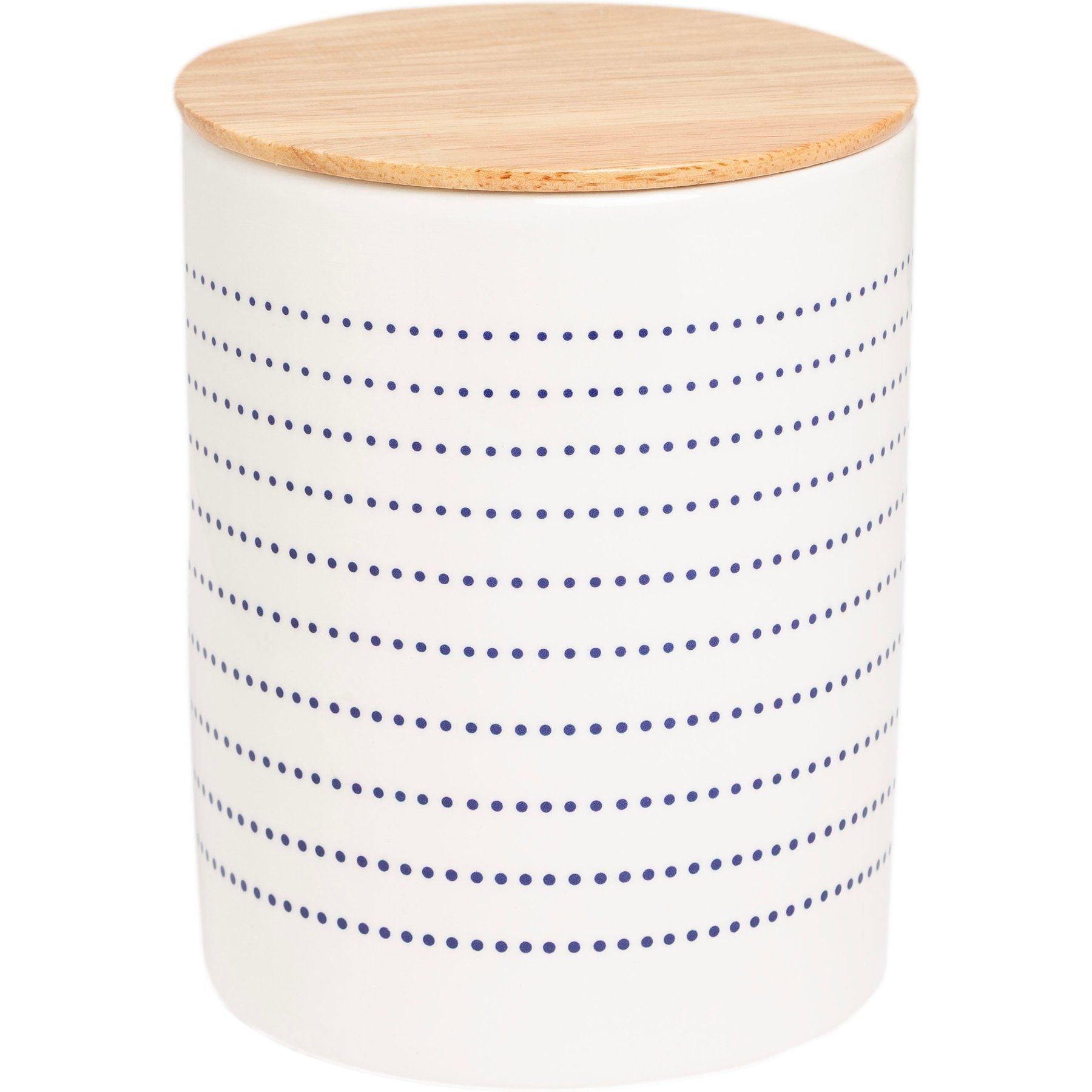 Pearhead Food Storage Ceramic Dog Treat Jar with Wooden Lid, White, 4-cup