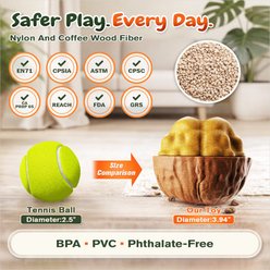 KADTC ALl IN ONE 3 in 1 Walnut Fillable Freeze Enrichment Dog Treat Dispenser Chew Toy, Brown, Large slide 2 of 9