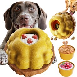 KADTC ALl IN ONE 3 in 1 Walnut Fillable Freeze Enrichment Dog Treat Dispenser Chew Toy, Brown, Large