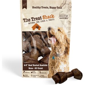 The Treat Shack Knotted 4 to 5-in Beef Flavor Rawhide Bone Dog Treats, 20 count